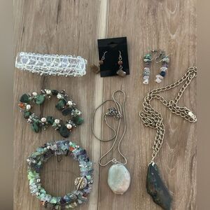 Polished Stone/Glass Jewelry Bundle (7)